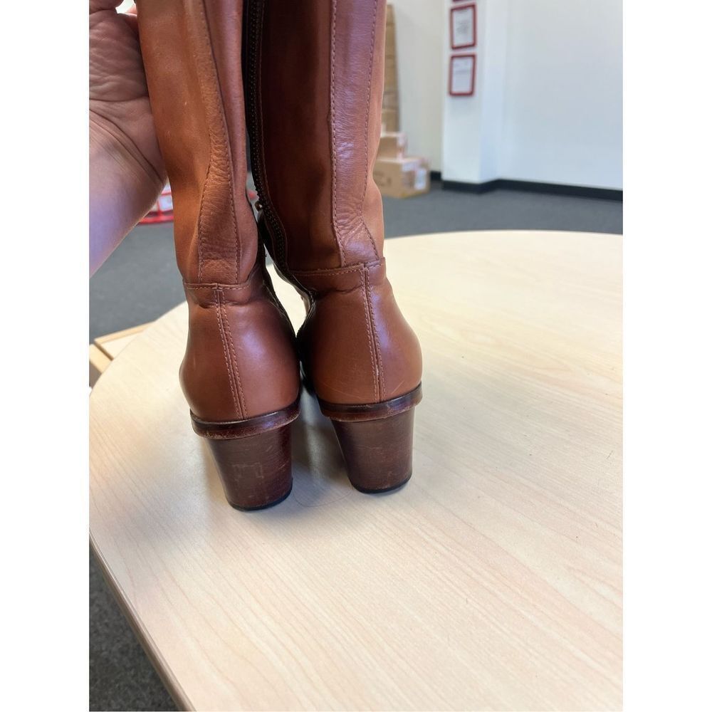 J Shoes Dorset Brown Hand Crafted Leather Lace & Buckle Boots Anthropologie sz 7 - Picture 10 of 12